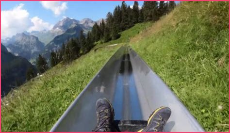 The Oeschinenesee summer toboggan run in Switzerland
